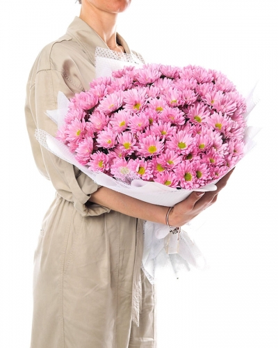 Pembe Krizantem Buketi